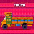 Indian Truck representing colorful India