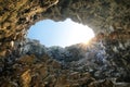 Indian Tunnel Cave in Craters of the Moon National Monument, Idaho, USA Royalty Free Stock Photo