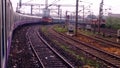 Indian two powerful locomotive WAP 4 Royalty Free Stock Photo