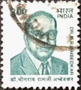 The Indian used stamp dedicated Dr. B.R. Ambedkar 1891-1956.