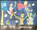 Indian used stamp dedicated to the Children`s Day