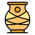 Indian vase icon vector flat