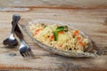 Indian veg biryani, veg pulav, Indian vegetable pulao Royalty Free Stock Photo