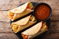 Indian veg spring roll stuffed with various vegetables close-up. horizontal top view Royalty Free Stock Photo