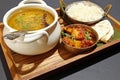 An Indian vegetarian meal. Royalty Free Stock Photo