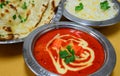 Indian vegetarian meal-Roti, Rice and Dal