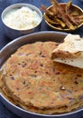 Indian veg meal - Sindhi Koki or onion flatbread