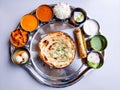 Indian vegetarian meal Thali plate Royalty Free Stock Photo