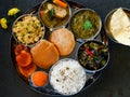 Indian vegetarian thaali - sindhi meal Royalty Free Stock Photo