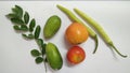 indian vegitables with white background