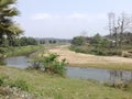 Indian Village Beautiful River and Hill Scenery in Tripura .