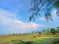 Indian village blue sky and landscape Royalty Free Stock Photo