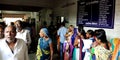 Indian village farmer crowd at government hospital Royalty Free Stock Photo