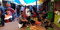 indian village farmers produce goods market public crowd