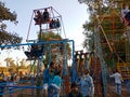 indian village people enjoying swing at local fair program in India January 2020 Royalty Free Stock Photo