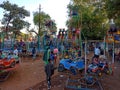 indian village people enjoying swing at local fair program in India January 2020 Royalty Free Stock Photo