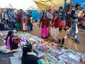 indian village people shopping at local fair events in india January 2020 Royalty Free Stock Photo
