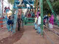 indian village people working for swing at local fair in India January 2020 Royalty Free Stock Photo