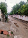 Indian village roads in monsoon. Royalty Free Stock Photo