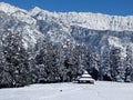 A Indian village Shiva Mahadev temple snowfall