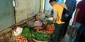 indian village street farmers produce goods market Royalty Free Stock Photo