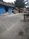 Indian Village Street with poor shops and dusts
