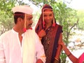 Indian village wedding new married couple