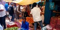 indian villager selling vegetables on street market Royalty Free Stock Photo