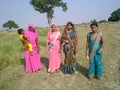 Indian Villager Womans are walk in India Royalty Free Stock Photo