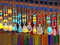 Colorful necklaces being sold in Indian village - rural India handicraft Royalty Free Stock Photo