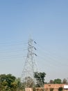 Indian villgers picture a electric pole Royalty Free Stock Photo