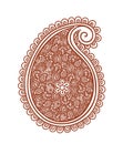 Indian vintage paisley - decorative henna design, India. Mehendi vector Royalty Free Stock Photo