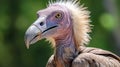 Indian vulture or long billed vulture or Gyps indicus close up or portrait. AI Generative