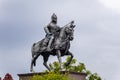 indian warrior maharana pratap statue at day from unique perspective