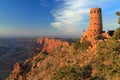 Grand Canyon National Park, Last Evening Light on Indian Watchtower and Colorado River at Desert View, UNESCO Site, Arizona, USA Royalty Free Stock Photo