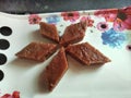 Indian water chestnut flour sweet burfi Royalty Free Stock Photo
