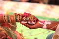 Indian wedding Bride and Groom Hast Melap