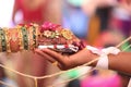 Indian wedding Bride and Groom Hast Melap