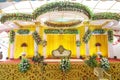 Indian wedding ceremony :stage decoration with lighting and flower Royalty Free Stock Photo