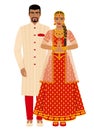 Indian wedding couple in traditional costumes Royalty Free Stock Photo