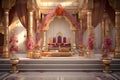 Indian wedding decor mandap with flowers