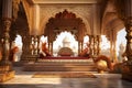 Indian wedding mandap adorned with elaborate decorations and vibrant colors