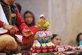 Indian wedding photography, Haldi ceremony groom hands