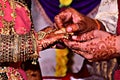 Indian wedding ring ceremony.