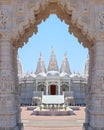 Indian white temple with blue sky. Hindu temple Royalty Free Stock Photo