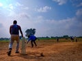 an indian wicket keeper stumping during the cricket match on ground in India January 2020 Royalty Free Stock Photo