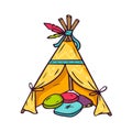 Indian wigwam for kids room on white