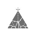 Indian wigwam, prehistoric house, primitive home gray icon.