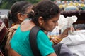 indian woman closeup face image