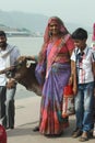 Indian woman with a cow Royalty Free Stock Photo